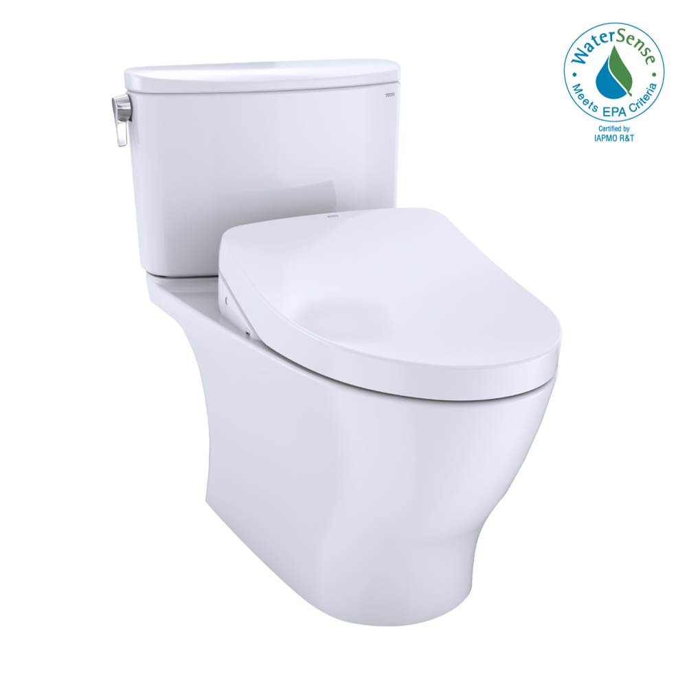 TOTO Toto® Washlet®+ Nexus® Two-Piece Elongated 1.28 Gpf Toilet With Auto Flush S550E Contemporary Bidet Seat, Cotton White