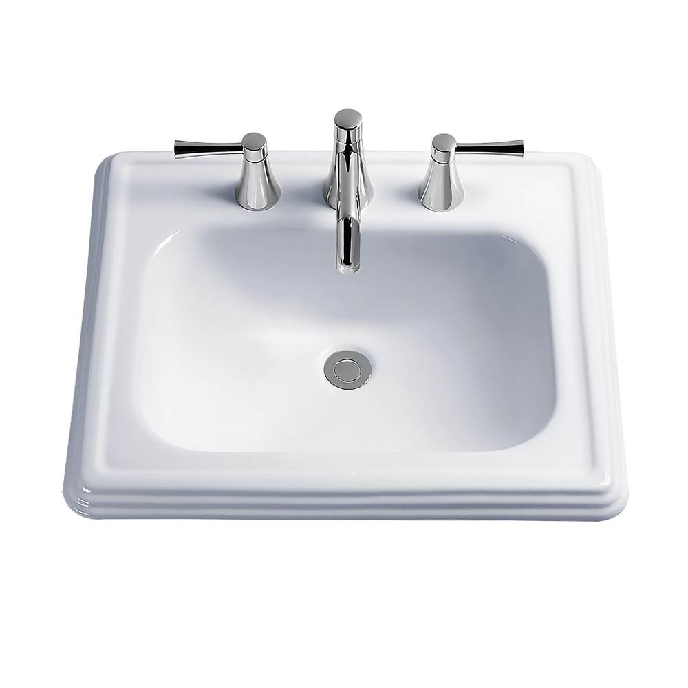 TOTO Toto® Promenade® Rectangular Self-Rimming Drop-In Bathroom Sink For 8 Inch Center Faucets, Cotton White