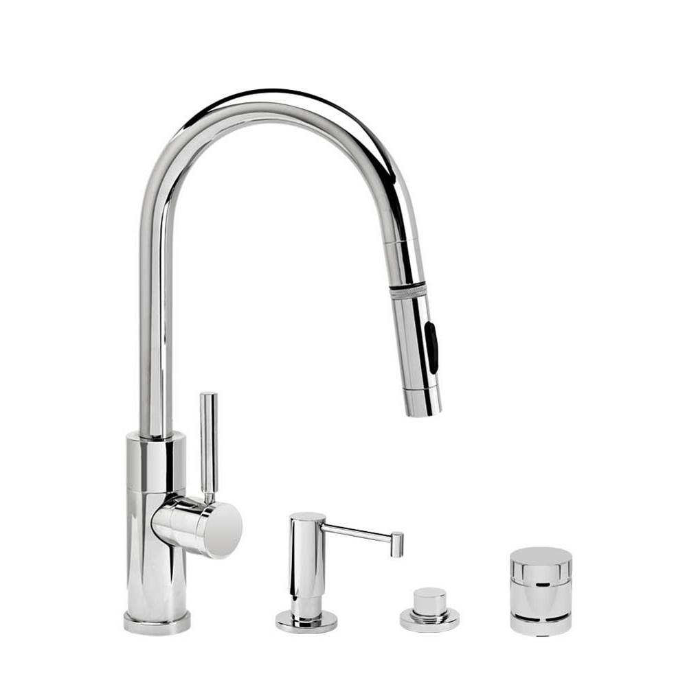 Waterstone Waterstone Modern Prep Size PLP Pulldown Faucet - Toggle Sprayer - Angled Spout - 4pc. Suite
